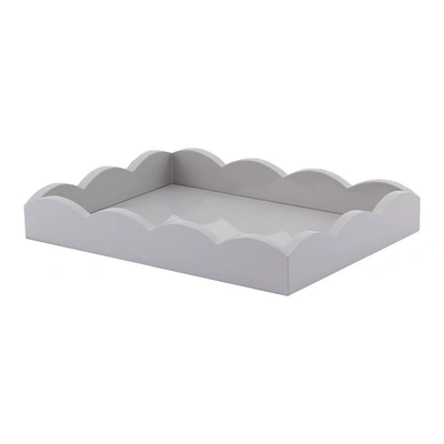 Addison Ross Ltd Chiffon Grey Small Lacquered Scalloped Tray In Gray