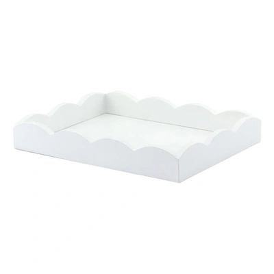 Addison Ross Ltd White Small Lacquered Scalloped Tray