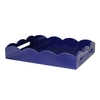 ADDISON ROSS LTD NAVY MEDIUM LACQUERED SCALLOP SERVING TRAY