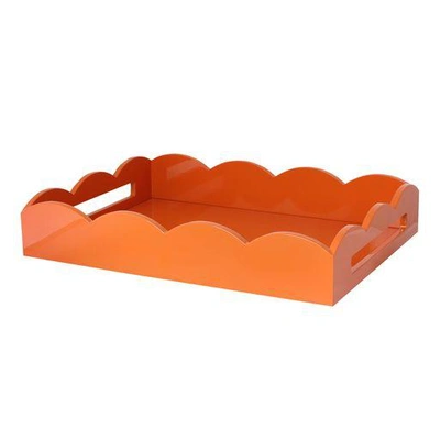 Addison Ross Ltd Orange Medium Lacquered Scallop Serving Tray