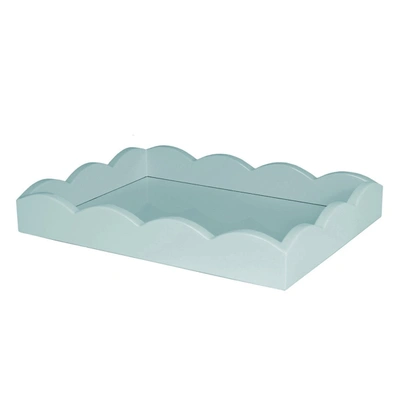 Addison Ross Ltd Eau De Nil Small Lacquered Scalloped Tray In Blue