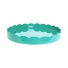ADDISON ROSS LTD TURQUOISE ROUND MEDIUM LACQUERED SCALLOP TRAY