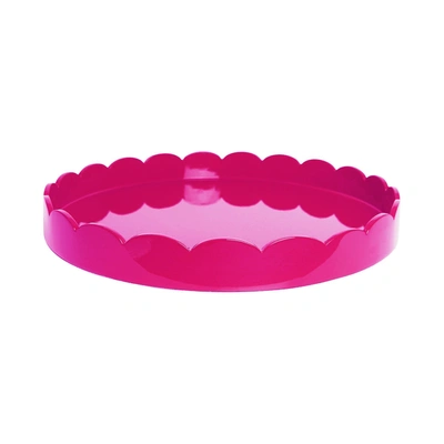 Addison Ross Ltd Watermelon Round Medium Lacquered Scallop Tray In Pink