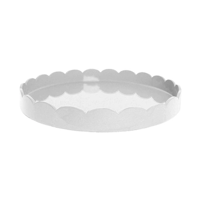 Addison Ross Ltd White Round Medium Lacquered Scallop Tray