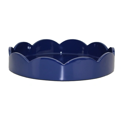 Addison Ross Ltd Navy Blue Small Round Scallop Tray