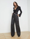 L Agence Livvy Mid-rise Straight-leg Leather Trousers In Black