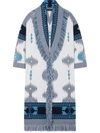 Alanui Intarsia-knit Jacquard Coat In Cloud