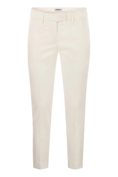 Dondup Cropped Slim-fit Trousers In White