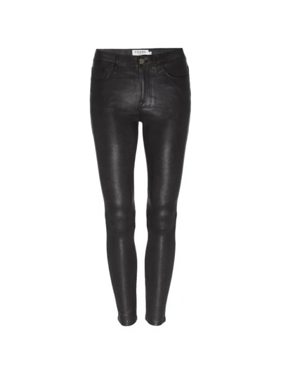 Frame Le Skinny De Jeanne Leather Trousers In Black