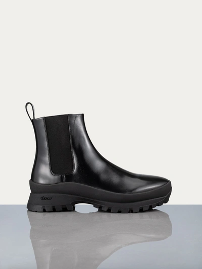 Frame Men's Lug Sole Boots Noir 100% Leather In Black