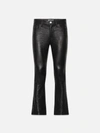 FRAME LEATHER LE CROP MINI BOOT PANTS WASHED BLACK
