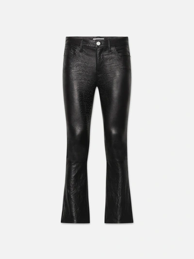 Frame Leather Le Crop Mini Boot Pants In Black