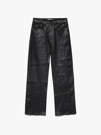 Frame Women's Le Jane Cropped Leather Pants In Noir
