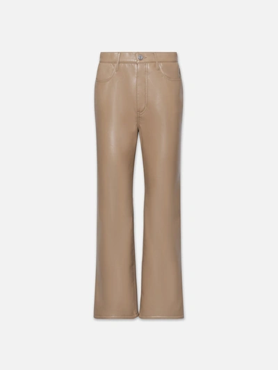 Frame Recycled Leather Le Jane Crop Trousers In Brown