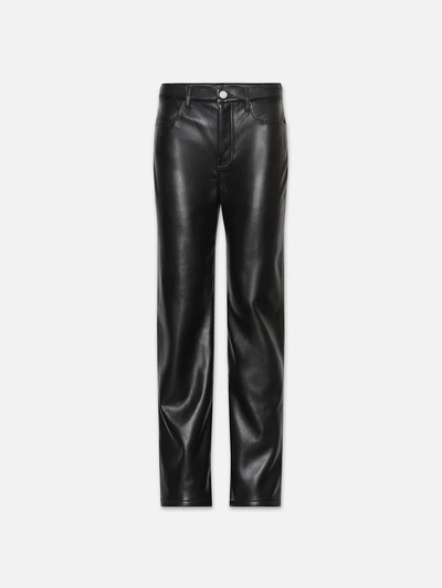 Frame Recycled Leather Le Jane Crop Trousers In Black