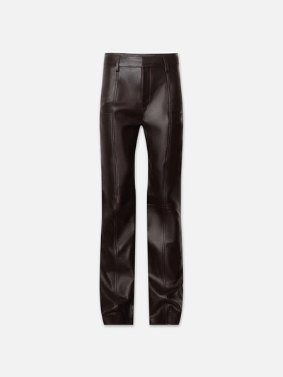 Frame Seamed Leather Trousers In Brown