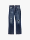 Frame The Boxy Straight-leg Distressed Jeans In Blue