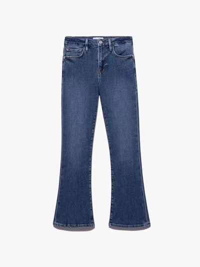 Frame Le Crop Mini Boot Mid-rise Cropped Bootcut Jeans In Blue