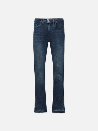 Frame Le Crop Mini Boot Released Fray Bootcut Jeans In Blue