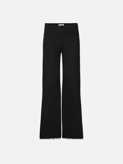 Frame Le Palazzo Crop Raw After Wide Leg Jeans In Black