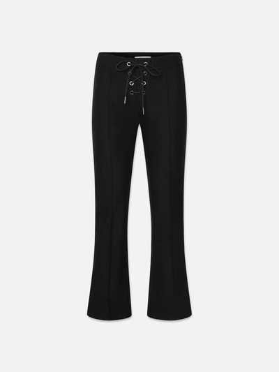 Frame Lace Up Ankle Trouser Pants In Black