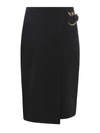 Pinko Love Birds Buckle Pencil Skirt In Black