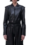 Simkhai Doreen Regenerated Leather Bomber Jacket In Black