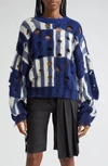 Off-white Multicolored Shibori Knit Sweater In Blue White