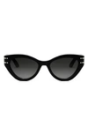 Dior ‘signature B7i 52mm Cat Eye Sunglasses In Shiny Light Blue / Smoke