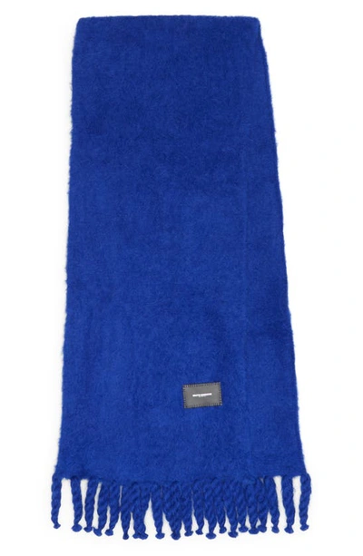 Melitta Baumeister Logo-patch Alpaca-blend Scarf In Blue Knit
