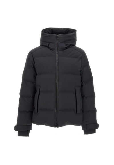 Belstaff Mens Black Pulse Funnel-neck Quilted Shell-down Jacket