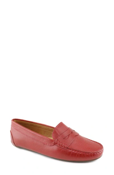 Marc Joseph New York Naples Penny Loafer In Red Grainy