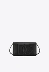 Dolce & Gabbana Dg Logo Calf Leather Clutch In Black