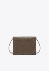 Dolce & Gabbana Dg Logo Patent Leather Crossbody Bag In Brown