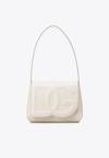 Dolce & Gabbana Dg Logo Shoulder Bag In Calf Leather In Ivory