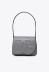 Dolce & Gabbana Dg Logo Shoulder Bag In Calf Leather In Gray