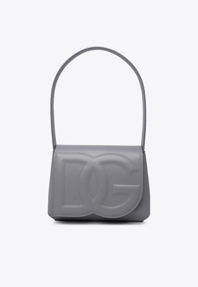 DOLCE & GABBANA DG LOGO SHOULDER BAG IN CALF LEATHER