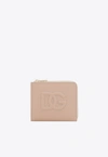 Dolce & Gabbana Dg Logo Zip Cardholder In Blush