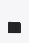 Dolce & Gabbana Dg Logo Zip Cardholder In Black