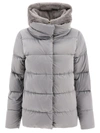 Herno Quilted Down Faux Fur Puffer Jacket In Grey