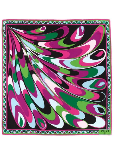 Pucci Abstract-pattern Print Silk Scarf In Multicolour
