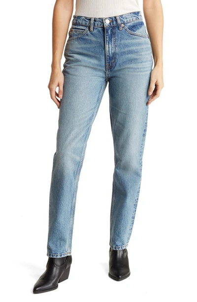 Re/done 70s High-rise Straight-leg Jeans In Cl Med Raf