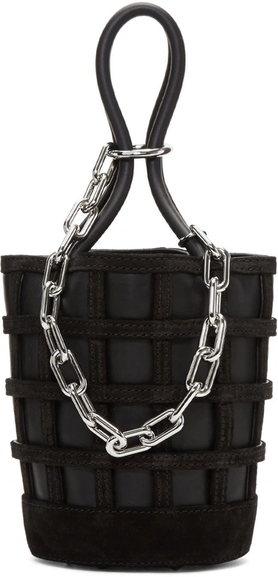 Alexander Wang Caged Roxy Mini Bucket In Black With Rhodium