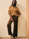 Faherty Stretch Silk Velvet Genevieve Pants In Breen