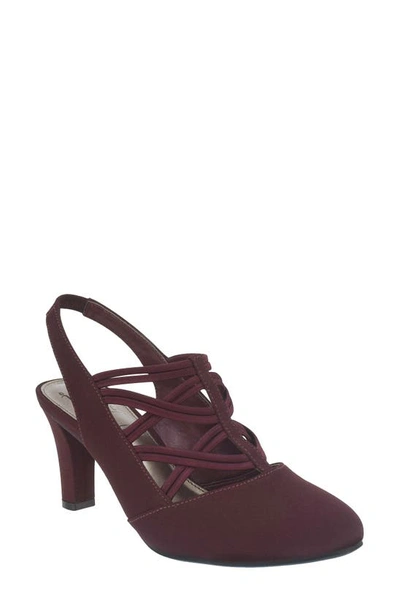 Impo Women's Vail Stretch Elastic Sling-back Pumps With Memory Foam Women's Shoes In Burgundy