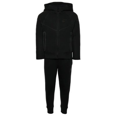 Nike Kids' Boys  Tech Fleece Hooded Full-zip Set In Black/black