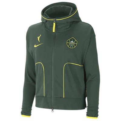 Nike Womens Seattle Storm  Wnba Dri-fit Knit Jacket In Fir/yellow Strike