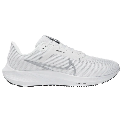 Nike Air Zoom Pegasus 40 Rubber-trimmed Mesh Running Sneakers In White/black/gray