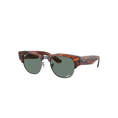 Ray Ban Sunglasses Unisex Mega Clubmaster Holiday Limited - Havana Light Brown On Gunmetal Frame Green Lense