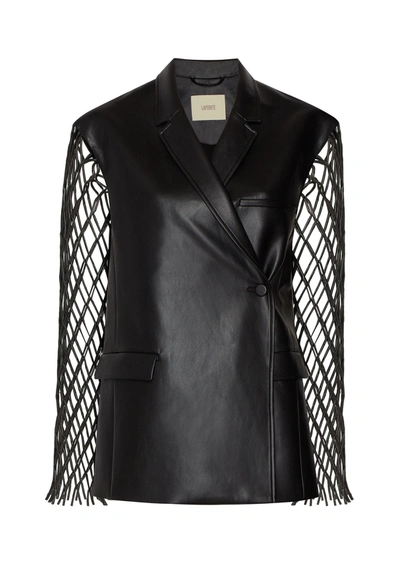 Lapointe Faux-leather Mesh Wrap Blazer In 8